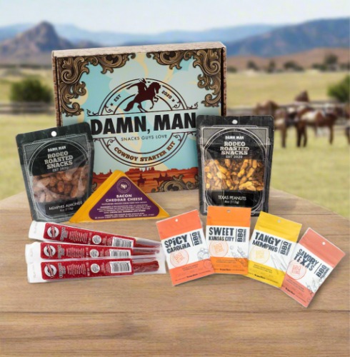 Cowboy BBQ Snack Gift Box for Men – Gourmet BBQ Snacks & Seasonings | DM Snacks Men's Gift Box