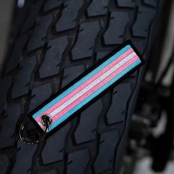 Trans pride keychain