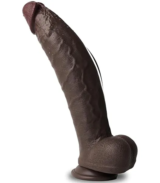 12 Inch Huge Thick Big Black Dildo - Large Monster Real Skin BBC Dildo for Women Men Gay, Long Curved Dual Density Dildo with Suction Cup, XXL Massive Dildos for Anal G Spot, Adult Sex Toys & Games