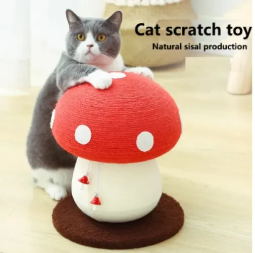 Pet Supplies Cat Climbing Scratchers Board Post Toy Mushroom Cat Climbing Frame Sisal Grinding Claw Cat Scratch Board