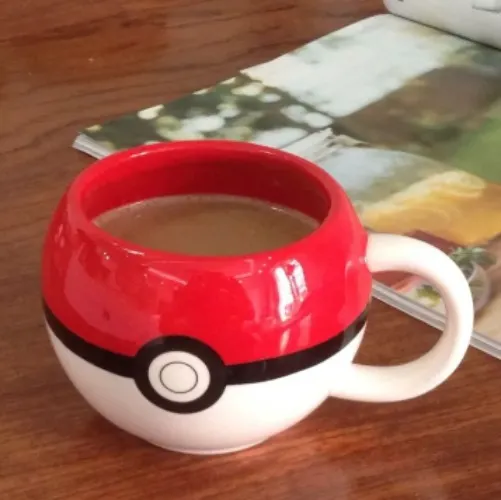 Pokemon Ball Red White Black Ceramic Water Cup Pocket Monster Pokémon Coffee Drink Cup