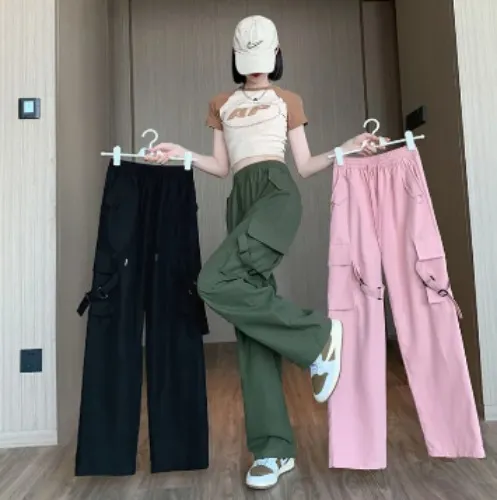  Cargo Pants Women Casual High Waist 