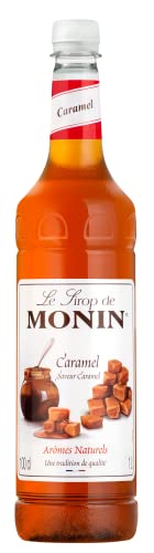 MONIN Premium Caramel Syrup 1L for Coffee and Cocktails. Vegan-Friendly, Allergen-Free, 100% Natural Flavours and Colourings - Caramel Syrup - 1 l (Pack of 1)