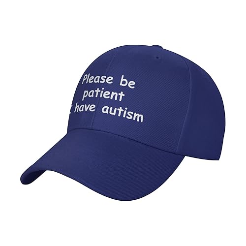 Please Be Patient I Have Autism Hat Baseball Cap Adjustable for Outdoor Sports Hats - One Size - Blue