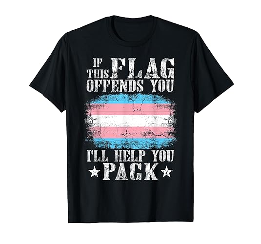 Transgender If This Flag Offends You Trans Rainbow Pride T-Shirt - Women - Black - Large