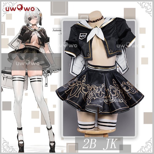 【Pre-sale】Uwowo×DISHWASHER1910 Nier: Automata Fanart 2B JK School Uniform Sexy Cosplay Costume - XL
