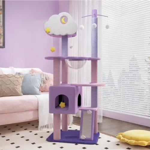 Deluxe 65-in Plush Cat Tree & Condo