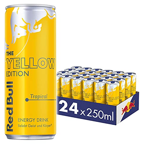 Red Bull Energy Drink Yellow Edition - 24er Palette Dosen - Getränke mit Tropical-Geschmack, EINWEG (24 x 250 ml) - Tropical - 250 ml (24er Pack)