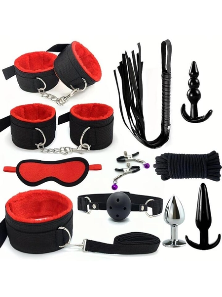 Unlock Your Wildest Fantasies: 11-Piece Bondage Restraints BDSM Kit for Men & Women