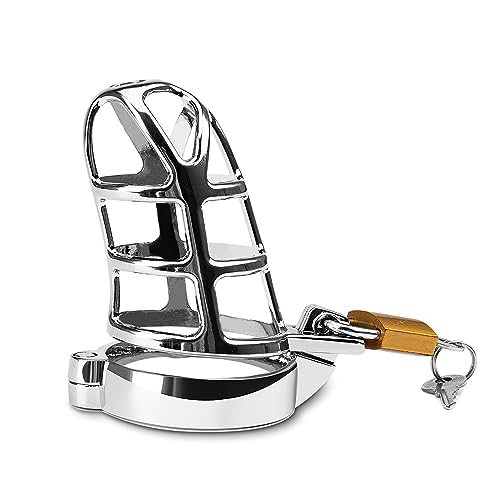 Male Cage Chastity Device Chastity Lock Beginner Cage with Sunglasses to Prevent Erection Bondage Steel Stainless for Men(50mm) - 50mm