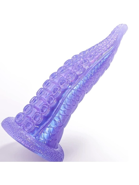 9.2” Pretty Dildo Silicone Luminous Dildo Realistic Monster Dildo Purple Tentacle Dildo Anal Plug Prostate Massager for Hands-Free Play Adult Sex Toys for Women