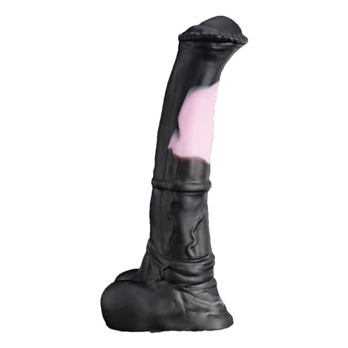 Nothosaur 11.8”(L) [CONOLA] Anal Dildo Sex Toys Realistic Dildo Thrusting Dildo with Strong Suction Cup, Platinum Silicone Big Dildo Anal Plug Sex Toys for Men Women Couples - L(30cm) - Black&pink