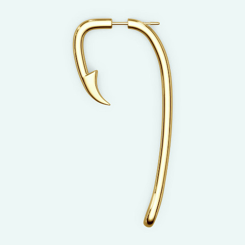 Fish Hook Earring - Gold / Single