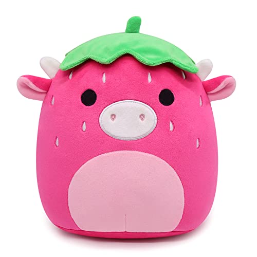 Strawberry Cow Plush Stuffed Animal Cow Plush Pillow Toys, Kawaii Cow Plushie Stuffed Cow Plush Toy, 3D Cute Soft Cow pillow for Christmas Birthday Kids Gifts Home Car Decoration (Strawberry Cow) - Strawberry Cow