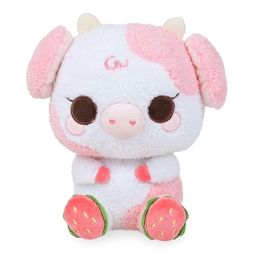 Cuddle Barn PlushGoals - Sunnie The Strawberry Cow | Super Soft Cute Kawaii Pink Collectible Stuffed Animal Plush, 10 inches - Sunnie the Strawberry Cow