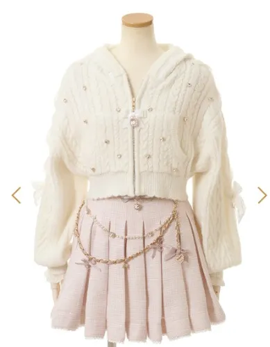 Bunny Cropped Knit Hoodie LIZ LISA Official