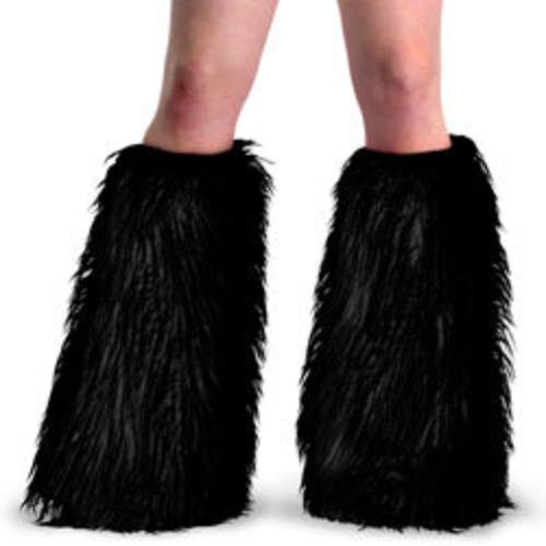 Black Faux Fur Boot Covers