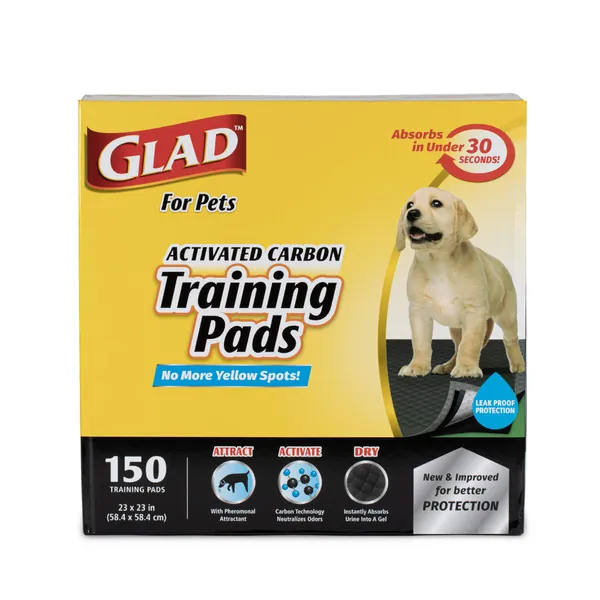 Glad for Pets Black Charcoal Puppy Pads-New & Improved Puppy Potty Training Pads That ABSORB & NEUTRALIZE Urine Instantly-Training Pads for Dogs, Dog Pee Pads, Pee Pads for Dogs, Dog Crate Pads