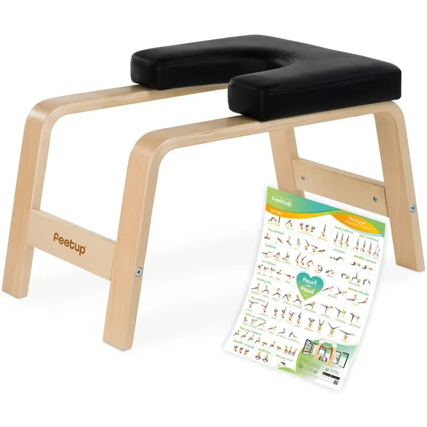 FeetUp The Original, Including App - Headstand Bench Yoga Chair for Inversions and Relaxation - #1 in The World, Quality Made in Europe - Classic, Black