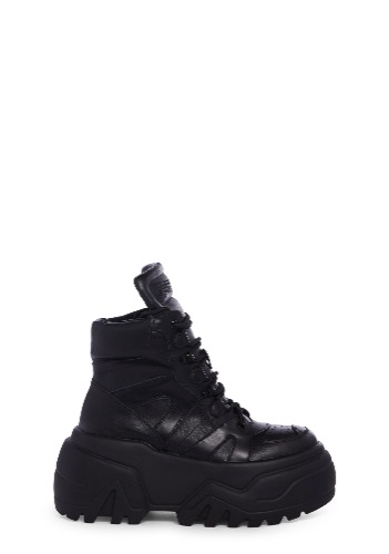 Crossfade High Top Platform Sneakers - Black | BLACK / US 10
