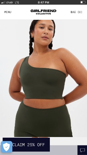 Girlfriend Collective One Shoulder Bra