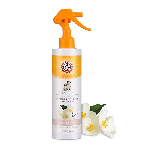 Arm & Hammer for Pets Ultra Fresh Waterless Bath Spray for Dogs in White Jasmine Scent | Dry Dog Shampoo, Dog Spray | Waterless Dog Shampoo and Dog Deodorizing Spray, Dog Spray Deodorizer Perfume - Waterless Bath Spray - 10 Fl Oz
