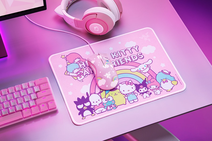 Razer DeathAdder Essential + Goliathus Mouse Mat Bundle - Hello Kitty and Friends Edition