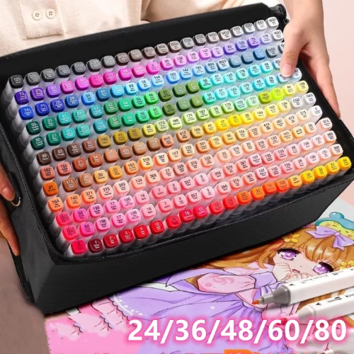 24/30/60/80 Color Alcohol Marker Art Marker Highlighter Pen Set Color Calligraphy Pen Set Marker Pen