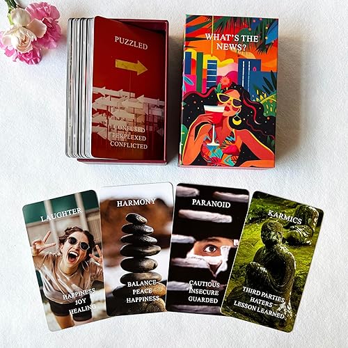 Vzmeiyre What's The News? Situations Oracle Cards, Life Oracle Deck, Love and Career Oracle Cards for Beginners, Pouring hot Tea and Expose Hidden Truths