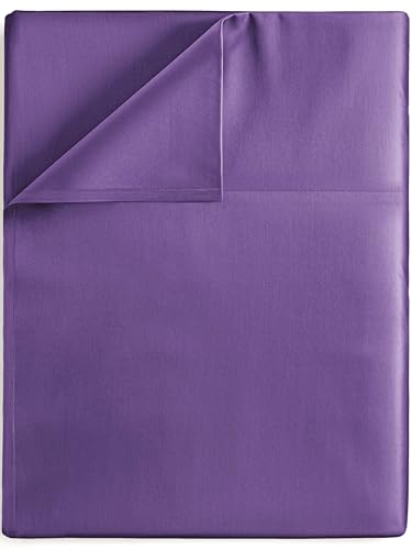 King Size Flat Bed Sheet - Hotel Luxury Single Flat Sheet Only - Wrinkle Free & Fade Resistant Flat Sheet - Extra Soft, Comfy & Breathable Flat Sheet for Women & Men - Purple Top Flat Sheet Only - King - 37 - Purple