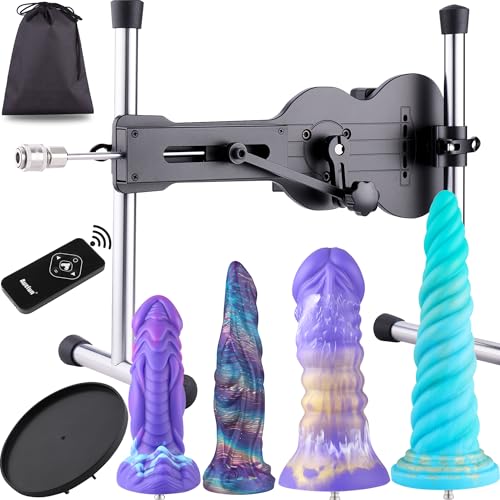 Sinloli Sex Machine, Remote Controlled Ukulele Thrusting Love Machine Device, with Wildolo Fantasy Silicone Dildo Attachments, Various Features and Colors Dildo Sex Toys - For Special-shaped