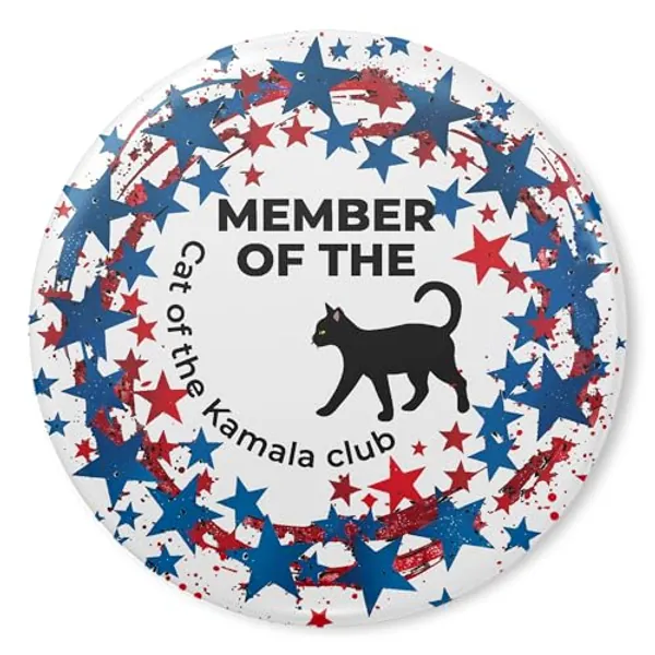 Member of The Cat of the Kamala Club Pins, Childless Lady Cat Pins, Voting for Kamala Pins Button, Political Election 2024 Pins Button, Democrat Gift Kamala Harris for President Pins