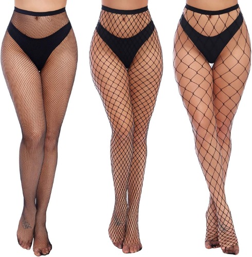 Charmnight Womens High Waist Tights Fishnet Stockings Thigh High Pantyhose - Black-g6