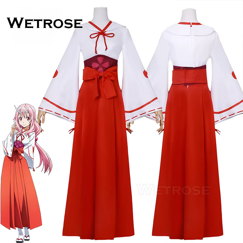 [Wetrose] в наличии, костюм для косплея Shuna Rimuru Pink Witch Tensei Shitara, полностью восстановленный как Лизун, парик на Хэллоуин и Рождество на AliExpress