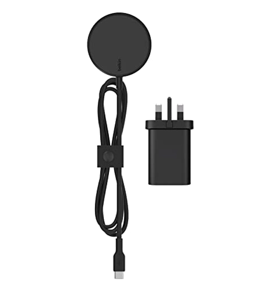 Belkin MagSafe Charger, Magnetic Wireless Phone Charging Pad (20W Power Adapter Included with 2M Extra-Long Cable for iPhone 12 Series and Other MagSafe Enabled Devices) - Black