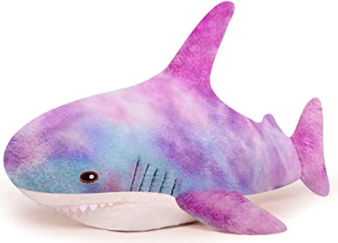 AFYBL 39.4 inch Shark Giant Stuffed Animal Toy, Wildlife, Soft Polyester Fabric, Beautiful Shark Markings, Handcrafted Kids Huggable Pillow for Pretend Play, Travel, Nap Time,Purple - Purple