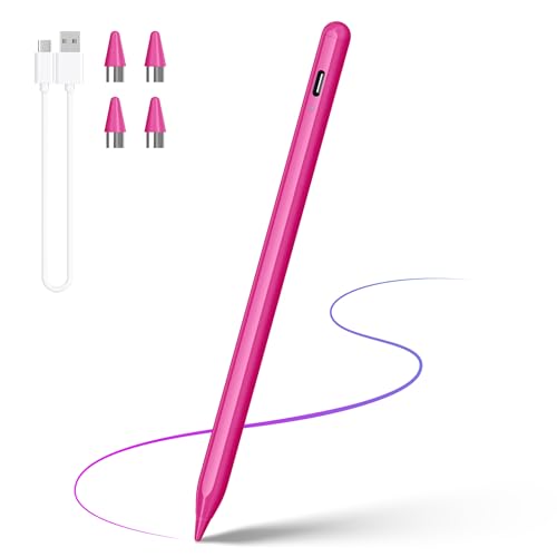 DRYMOKINI Stylus Pen, Active Stylus Pen Touch Screens Compatible for Android and i-OS Tablet/Phones, Rechargeable Universal Stylus Pencil Compatible for Apple/iPad/Phone Tablet, Barbie Pink - Universal - Candy Pink