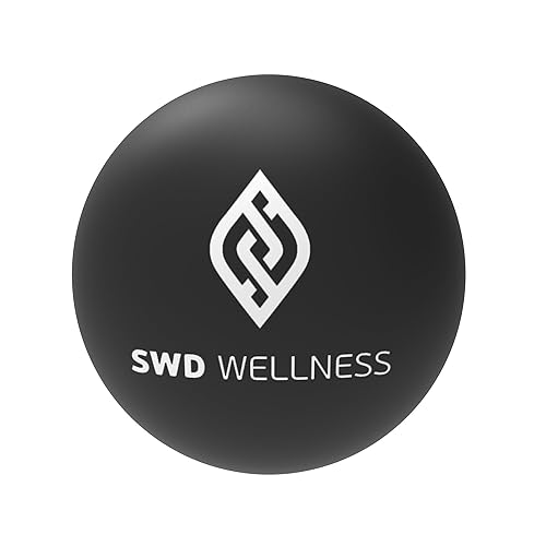 Firm Lacrosse Massage Ball for Myofascial Release, Trigger Point Therapy and Tight Muscles. Treats Plantar Fasciitis, Back Pain, Shoulder Pain, Neck Pain - SWD Wellness - 1 Count (Pack of 1)