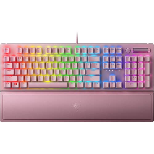 Razer BlackWidow V3 Mechanical Gaming Keyboard: Green Mechanical Switches - Tactile & Clicky - Chroma RGB Lighting - Compact Form Factor - Programmable Macro Functionality - Quartz Pink - Keyboard - Quartz Pink - Clicky Switches