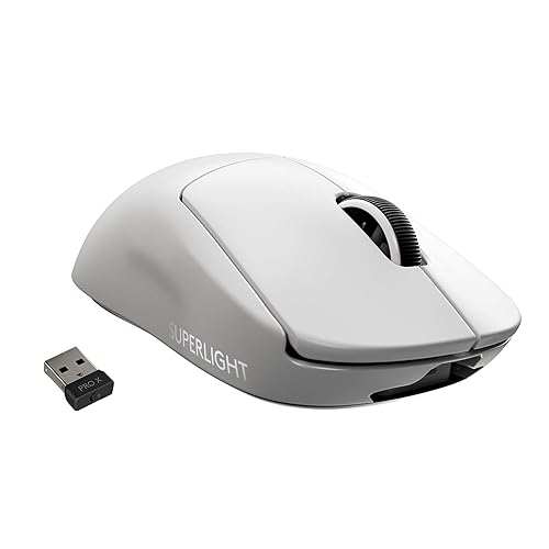 Logitech G PRO X SUPERLIGHT Wireless Gaming Mouse, Ultra-Lightweight, HERO 25K Sensor, 25,600 DPI, 5 Programmable Buttons, Long Battery Life, Compatible with PC / Mac - White - White
