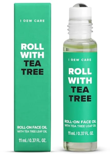 I Dew Care Roll-on Face Oil - Roll with Tea Tree | with Tea Tree Leaf Oil, Spot Treatment for Acne, Blemishes, and Whiteheads, Hydrating & Soothing for Acne Prone and Sensitive Skin (0.37 fl oz)