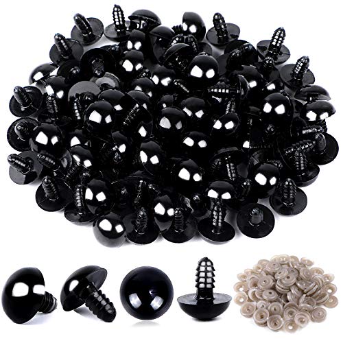 120PCS Plastic Safety Crochet Eyes Bulk with 120PCS Washers for Crochet Crafts (0.48Inch/12mm) - 12mm