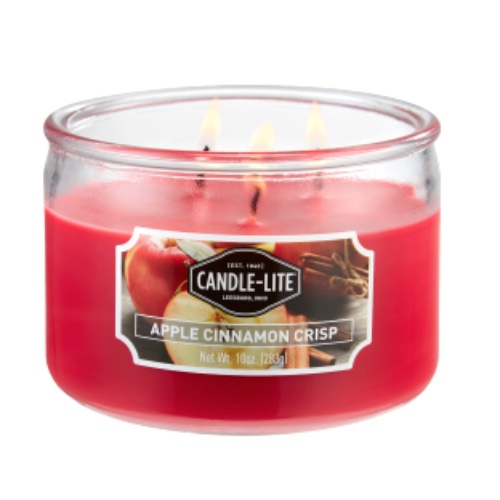 Candle-Lite Everyday Scented Apple Cinnamon Crisp 3-Wick 10oz Medium Glass Jar Candle, Spiced Orchard Fragrance, 10 Oz, 10 oz. - 10 oz $15.03