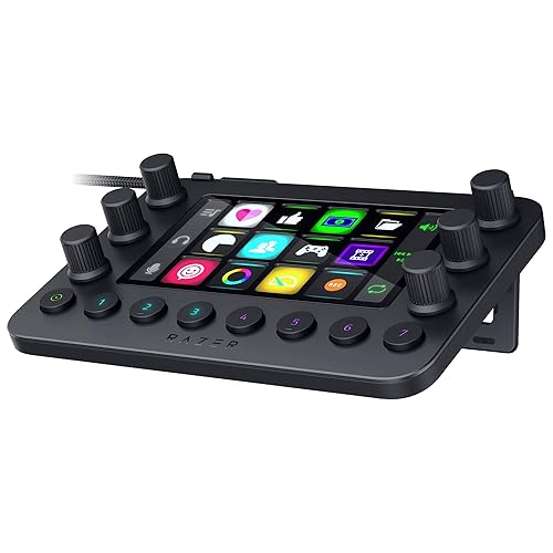 Razer Stream Controller: All-In-One Keypad for Streaming - 12 Haptic Switchblade Keys - 6 Tactile Analog Dials - 8 Programmable Buttons - Designed for PC & Mac Compatibility - Stream Controller