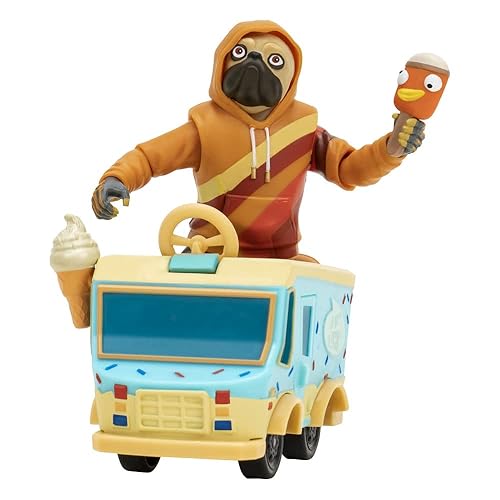 FORTNITE DOGGO (EMOTE Series) - 4-inch Articulated Figure with Lil’ Treat Emote Vehicle and Snow Pop Accessory - Doggo