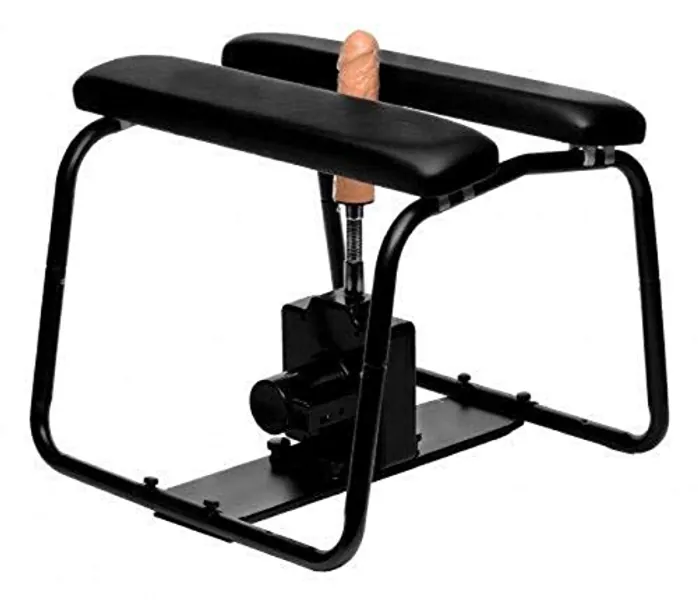 LOVEBOTZ 4-1 Bangin Bench with Handles for BDSM Men, Women, Couples, & Solo-Play. Compatible with Suction Cup Dildos. Sturdy & Flexible Elastic Straps. 4-1, Black.