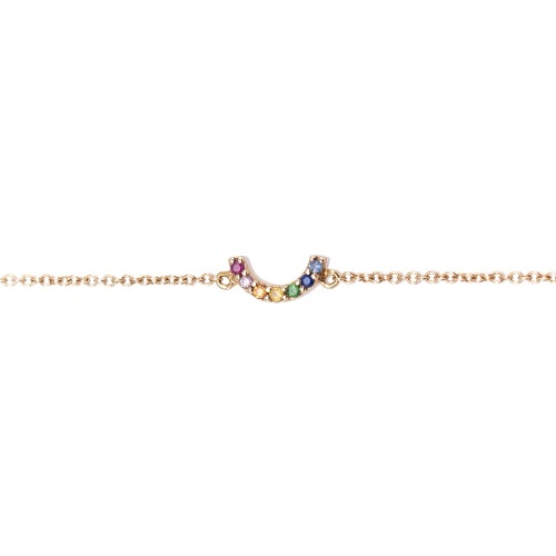 Rainbow Anklet - 14K Rose Gold / Medium