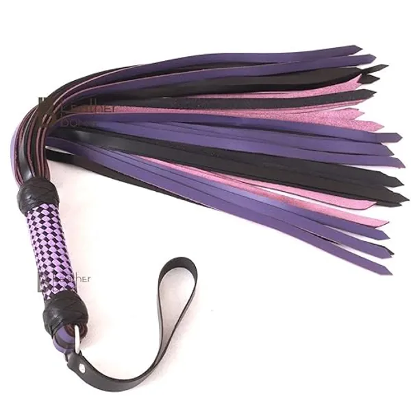 Real/Genuine Cowhide, Leather Whip Taming Whip Leather Black 50 Tails