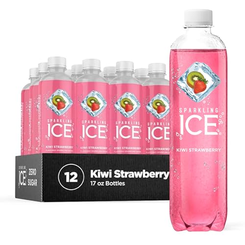 Sparkling Ice, Kiwi Strawberry Sparkling Water, Zero Sugar Flavored Water, with Antioxidants and Vitamins, Zero Sugar, 17 fl oz Bottles (Pack of 12) - Kiwi Strawberry