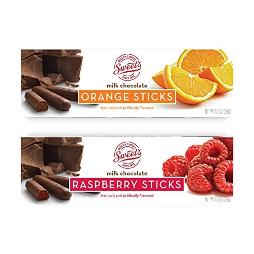 Sweet Candy Company Chocolate Covered Fruit Sticks (Milk Orange+Milk Raspberry) - Milk Orange+Milk Raspberry